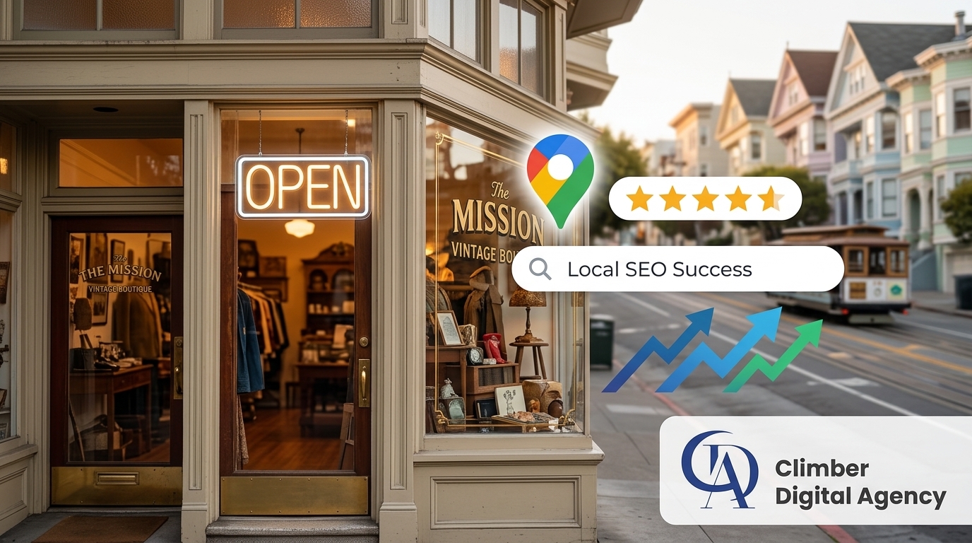 Small business in San Francisco? Climber Digital's affordable SEO solutions drive local traffic, improve rankings, and grow your revenue.