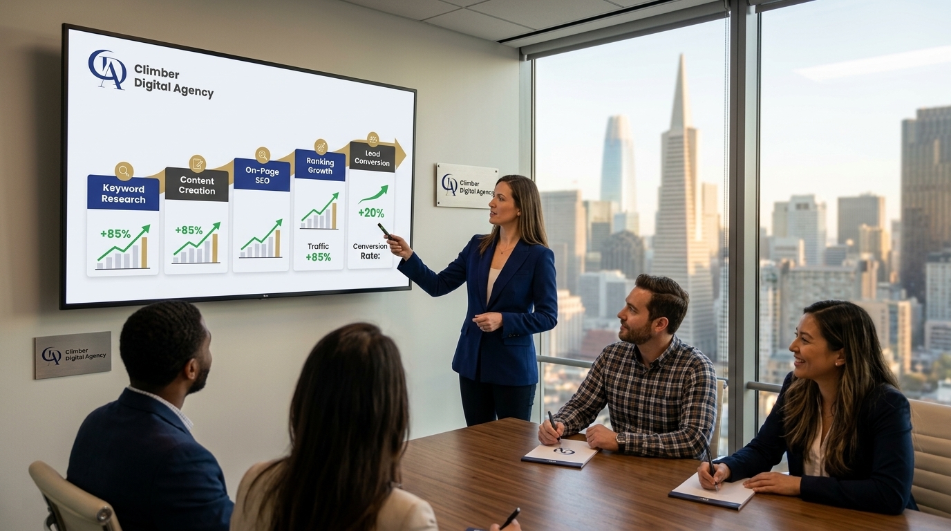 Need affordable SEO services that actually work? Climber Digital Agency offers transparent pricing, proven strategies, and lasting SF growth.